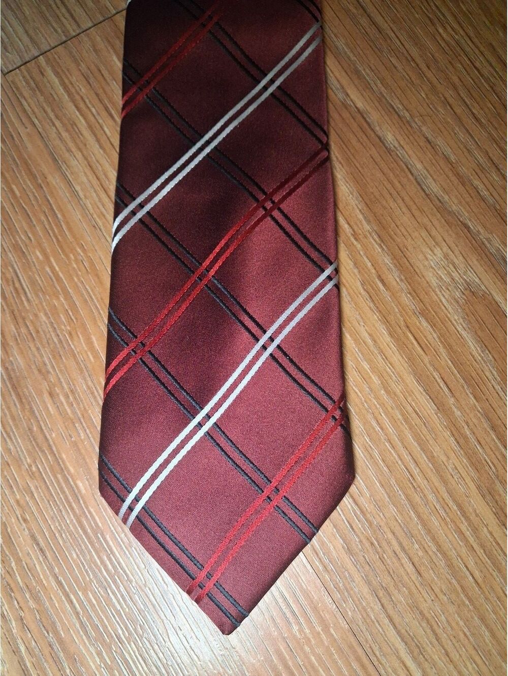 Donald Trump Signature Silk Tie Burgundy Striped Handmade